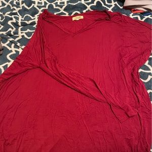 Crimson Piko V-neck Dress